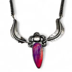 Big Splash Aura Opal and Rose Quartz Necklace