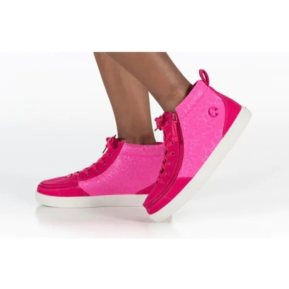 Billy Classic D/R Pink Print Sneakers Size 9 XDR Extra Wide With Zipper Closure