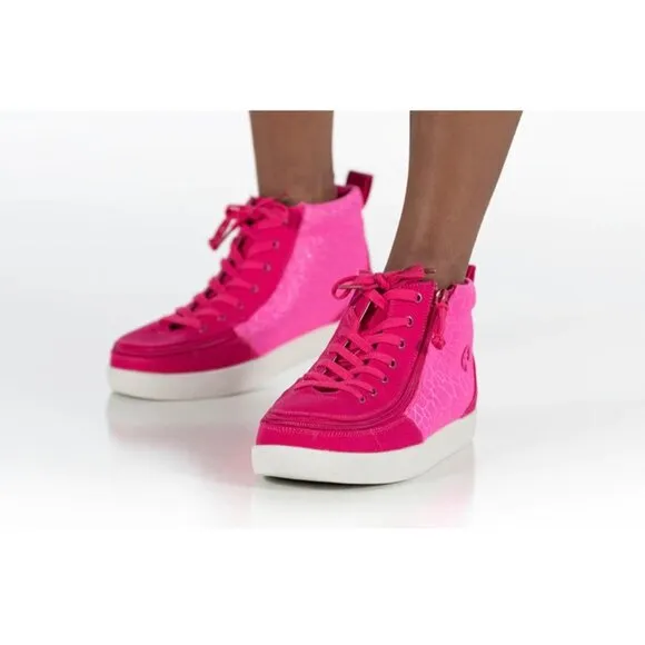 Billy Classic D/R Pink Print Sneakers Size 9 XDR Extra Wide With Zipper Closure