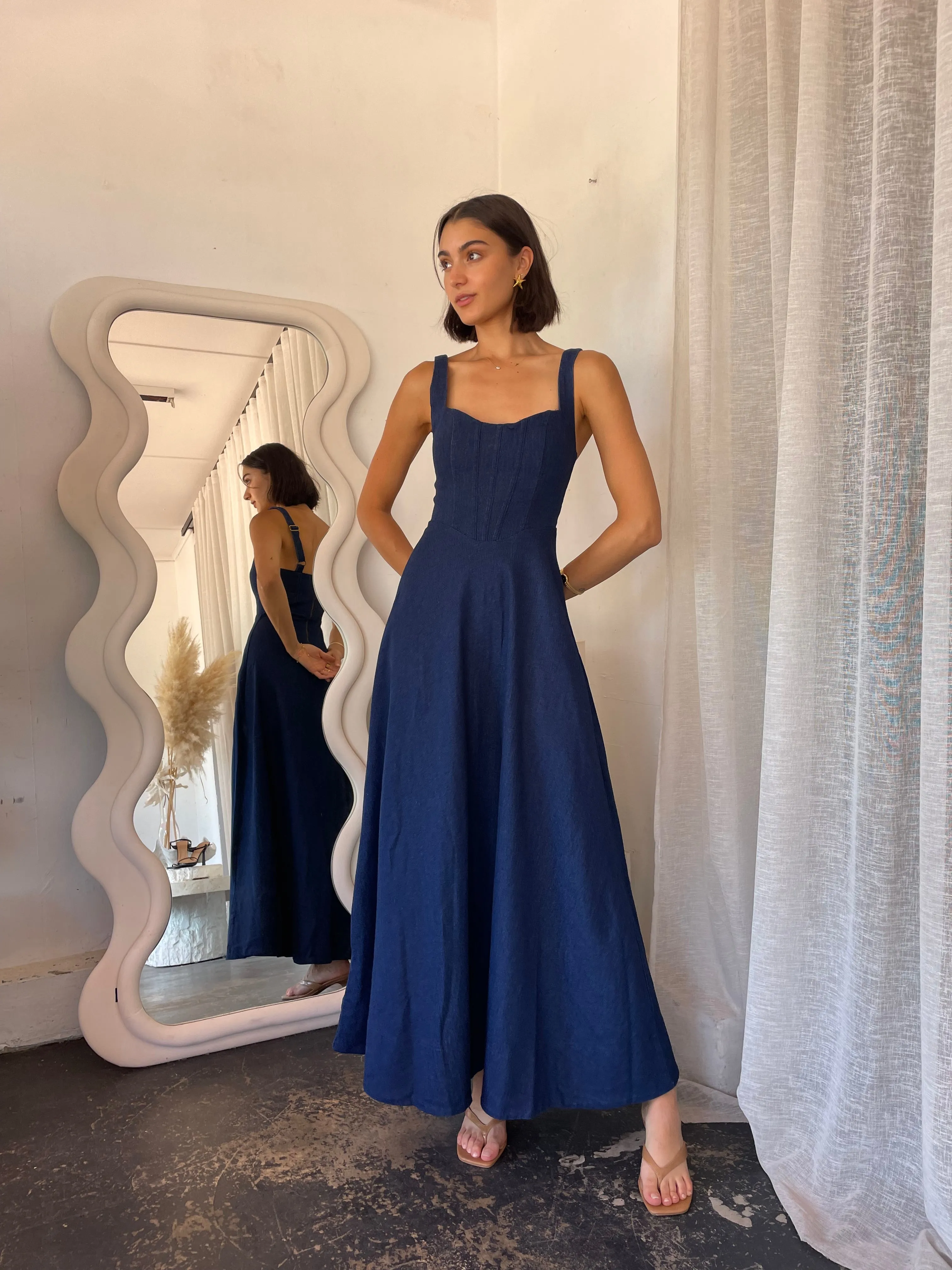 Birdie Denim Mid Dress