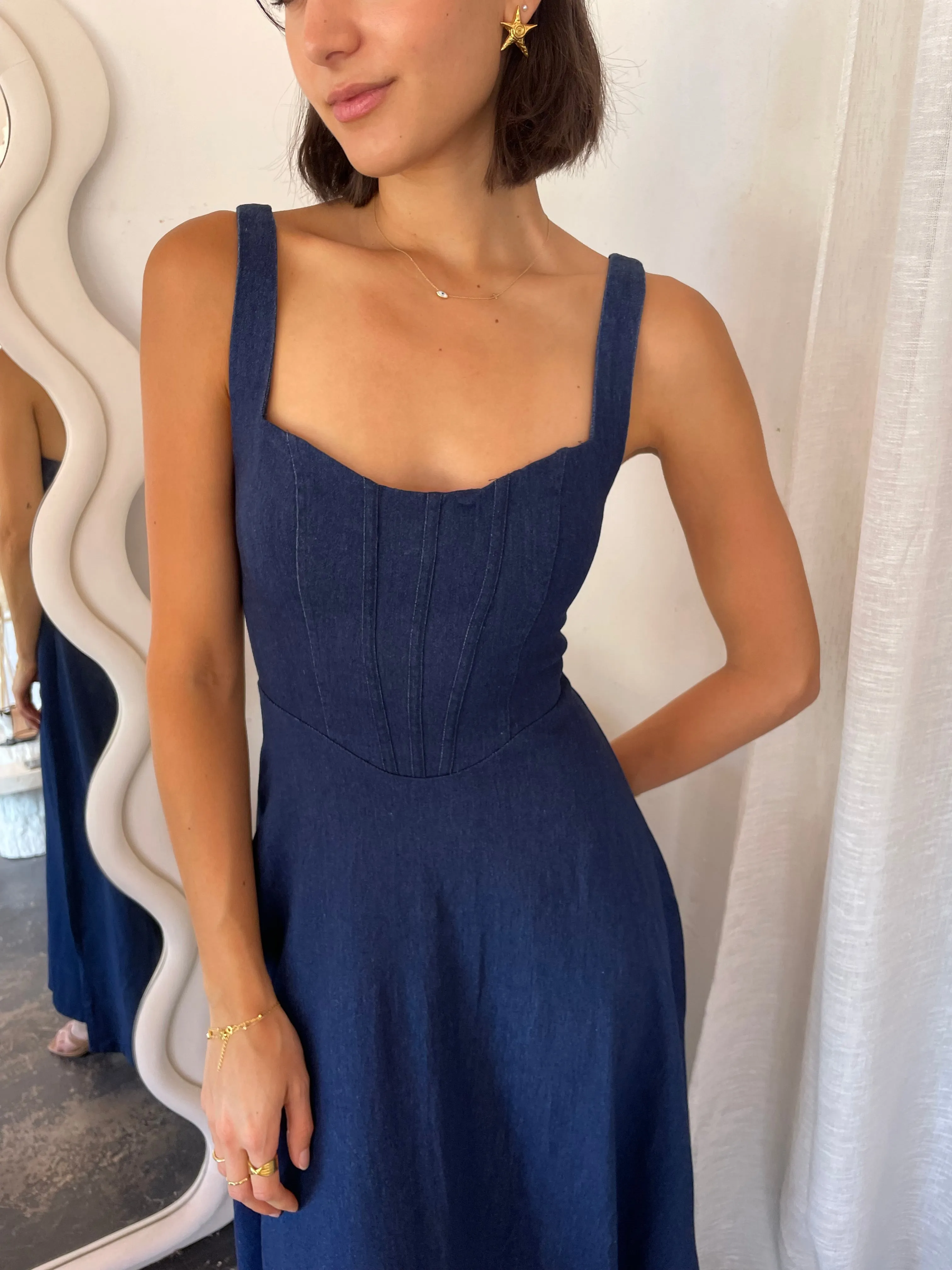 Birdie Denim Mid Dress