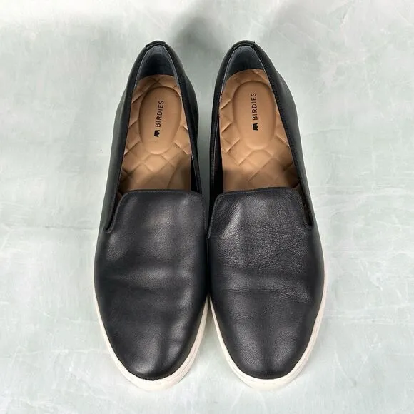 Birdies Shoes Women’s Size 9.5 The Swift Black Smooth Leather Slip On Sneaker