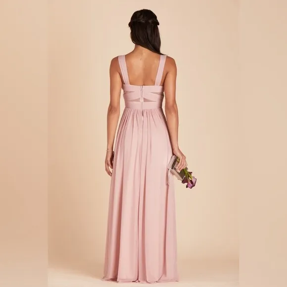 Birdy Grey Elsye Dress Mesh Dusty Rose Women’s Bridal Bridesmaid NWT Large Maxi