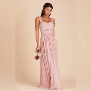 Birdy Grey Elsye Dress Mesh Dusty Rose Women’s Bridal Bridesmaid NWT Large Maxi