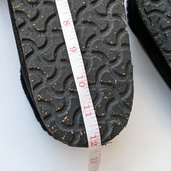 Birkenstock Zermatt Genuine Shearling Lined Slipper Black Suede Slip-On Shoes