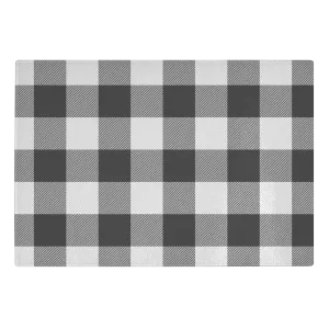 Black and White Buffalo Plaid Tempered Glass Cutting Board