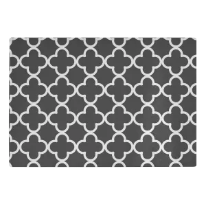 Black and White Quatrefoil Tempered Glass Cutting Board