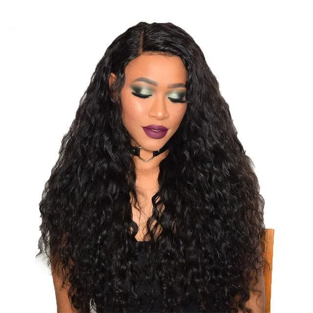 Black big wavy curly Heat-resistant wig
