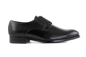 Black Lace-Up Shoes: Wide Fit