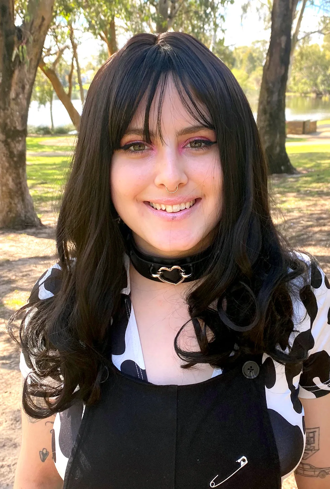 Black Mid Length Curly Wig
