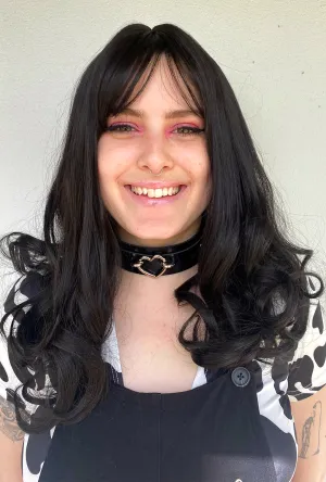 Black Mid Length Curly Wig