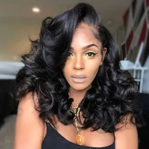 Black Natural Soft Wave Long Wig