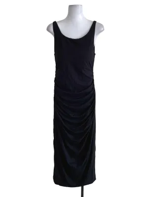 Black Ruched Slip Dress