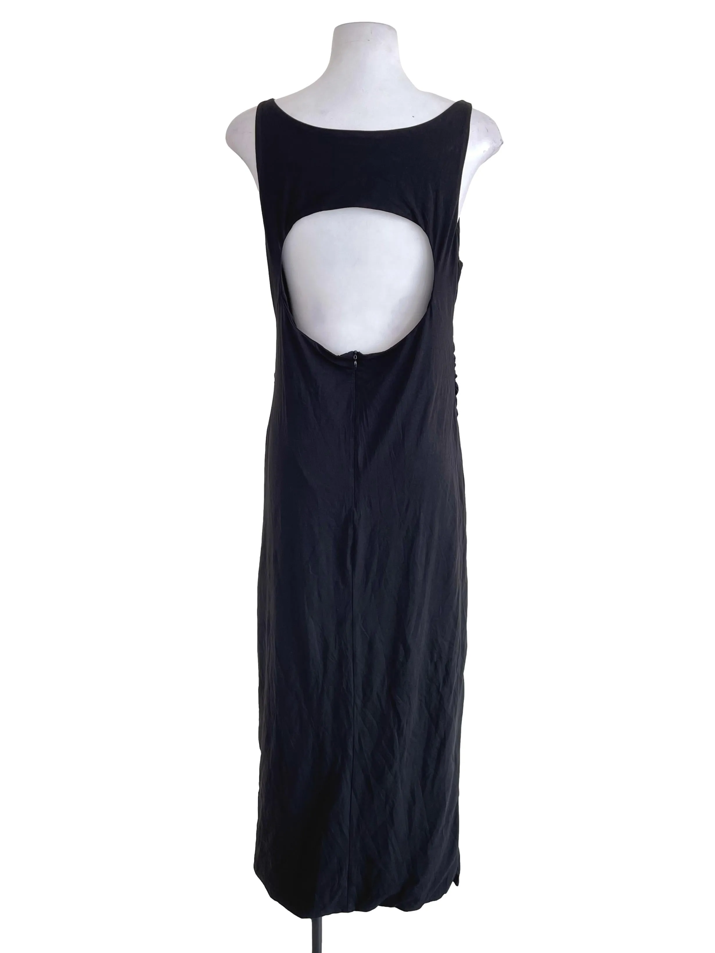 Black Ruched Slip Dress