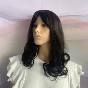 Black Shoulder Length Curly Wig
