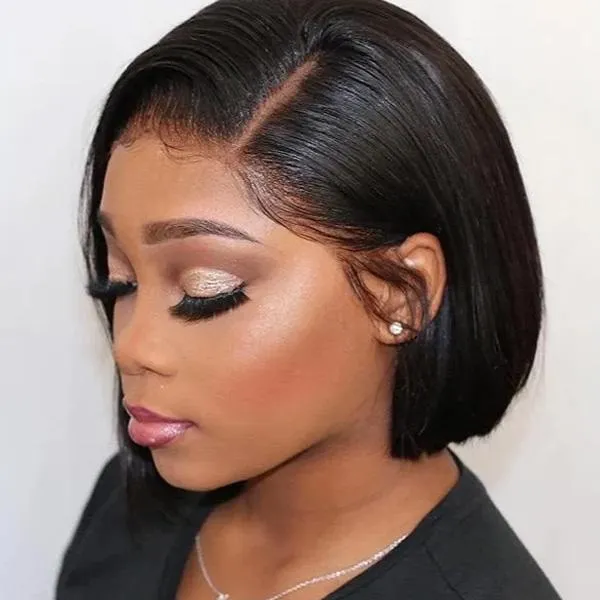 Black Straight Short Bob Wig