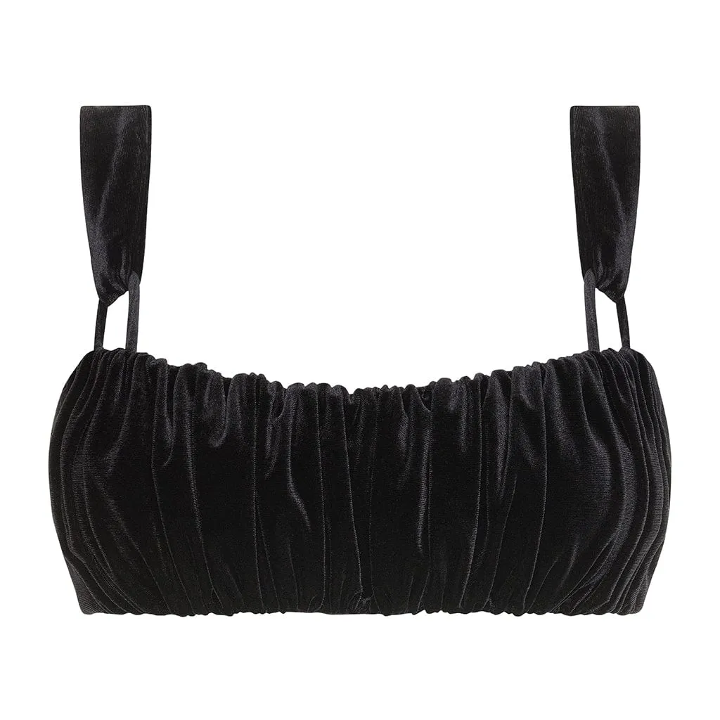 Black Velvet Victoria Bikini Top