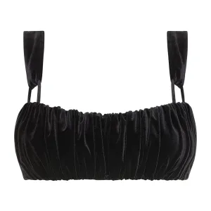 Black Velvet Victoria Bikini Top