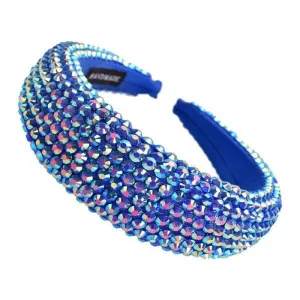 Blue Abalone Faceted Bead Padded Headband