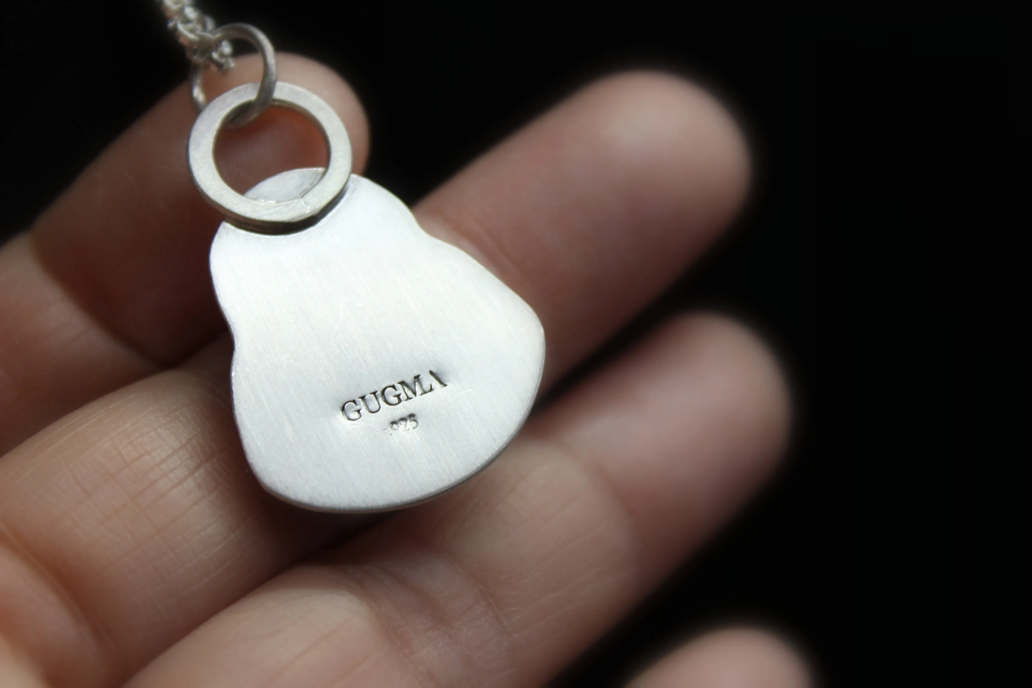 blush pink conch shell buddha necklace