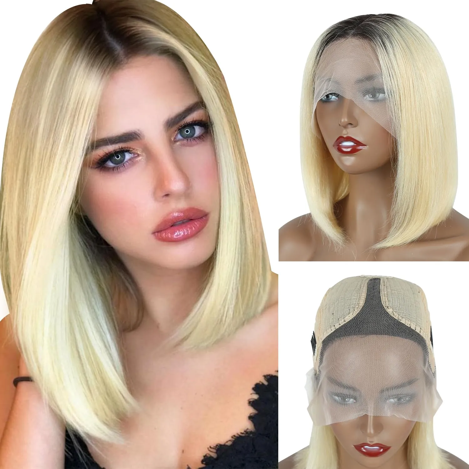 Bob Lace Front Wigs Human Hair Straight T Part Lace Wig