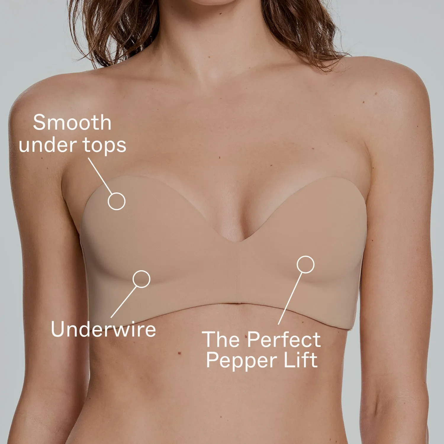 Boost Lift Up Strapless Bra Fawn