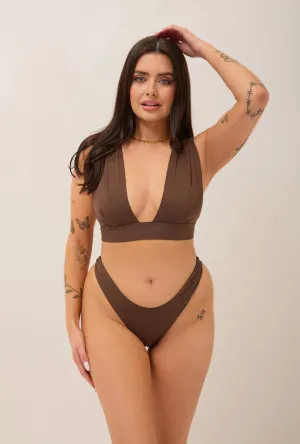 Bora Bralette Bikini Top - Cocoa Brown