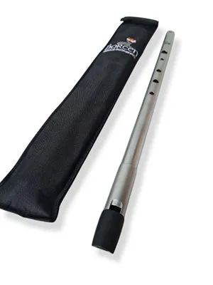 Boreen Tunable D Whistle - Brushed Chrome Finish incl Soft Padded Case