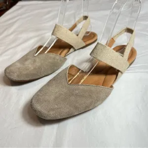 Born Coco tan suede leather sling back round toe flats size 8