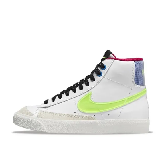 Brand New Nike Blazer Mid 77 Youth Size White Hyper Royal Volt DV2234-100