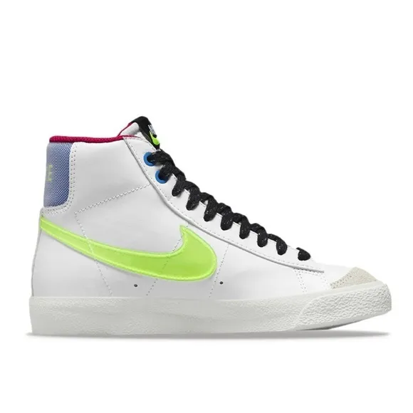 Brand New Nike Blazer Mid 77 Youth Size White Hyper Royal Volt DV2234-100