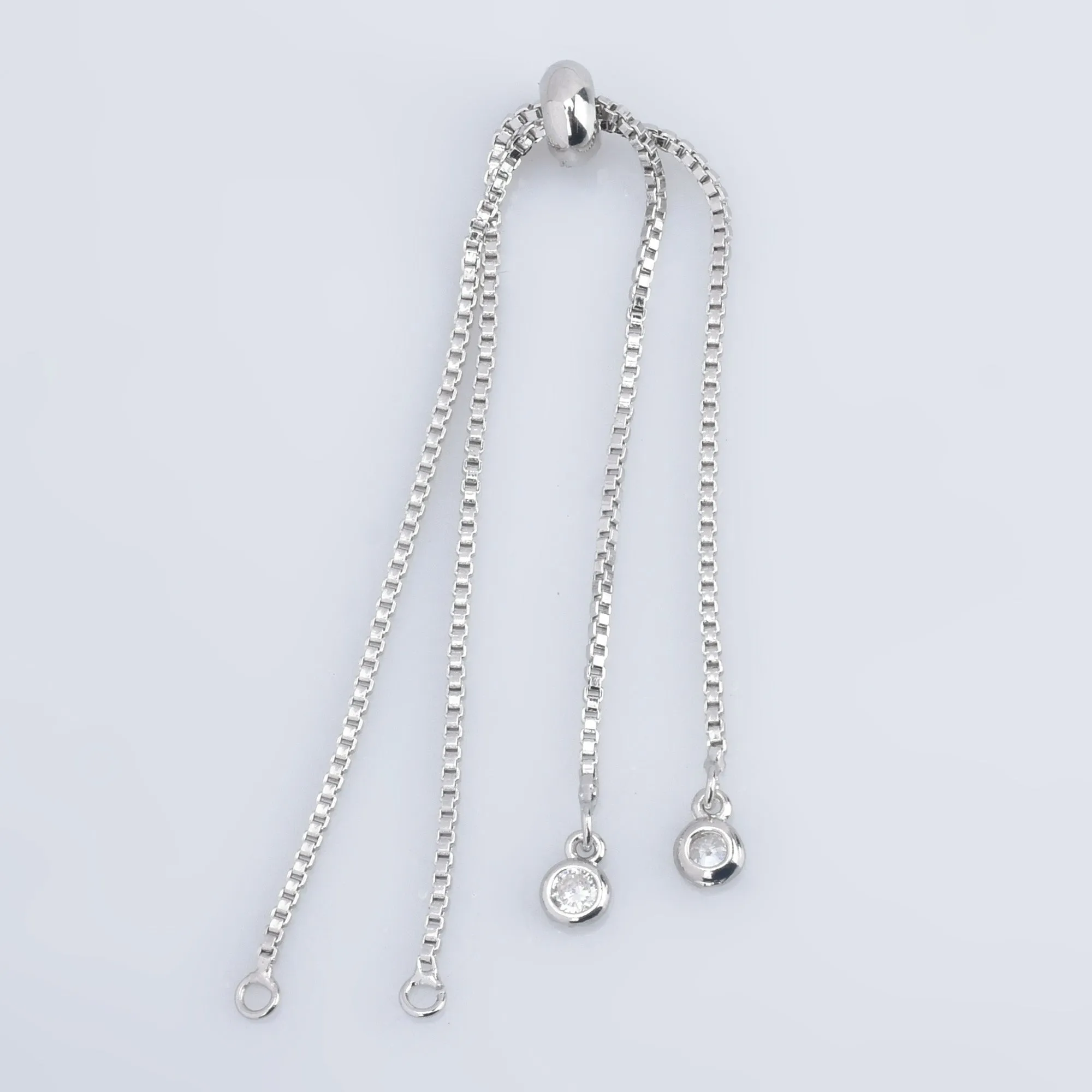 Brass Half finished Adjustable Chain Bracelet Sliding Bracelet chain with Rubber Stopper Beads Expandable Bracelet 1pcs 102850