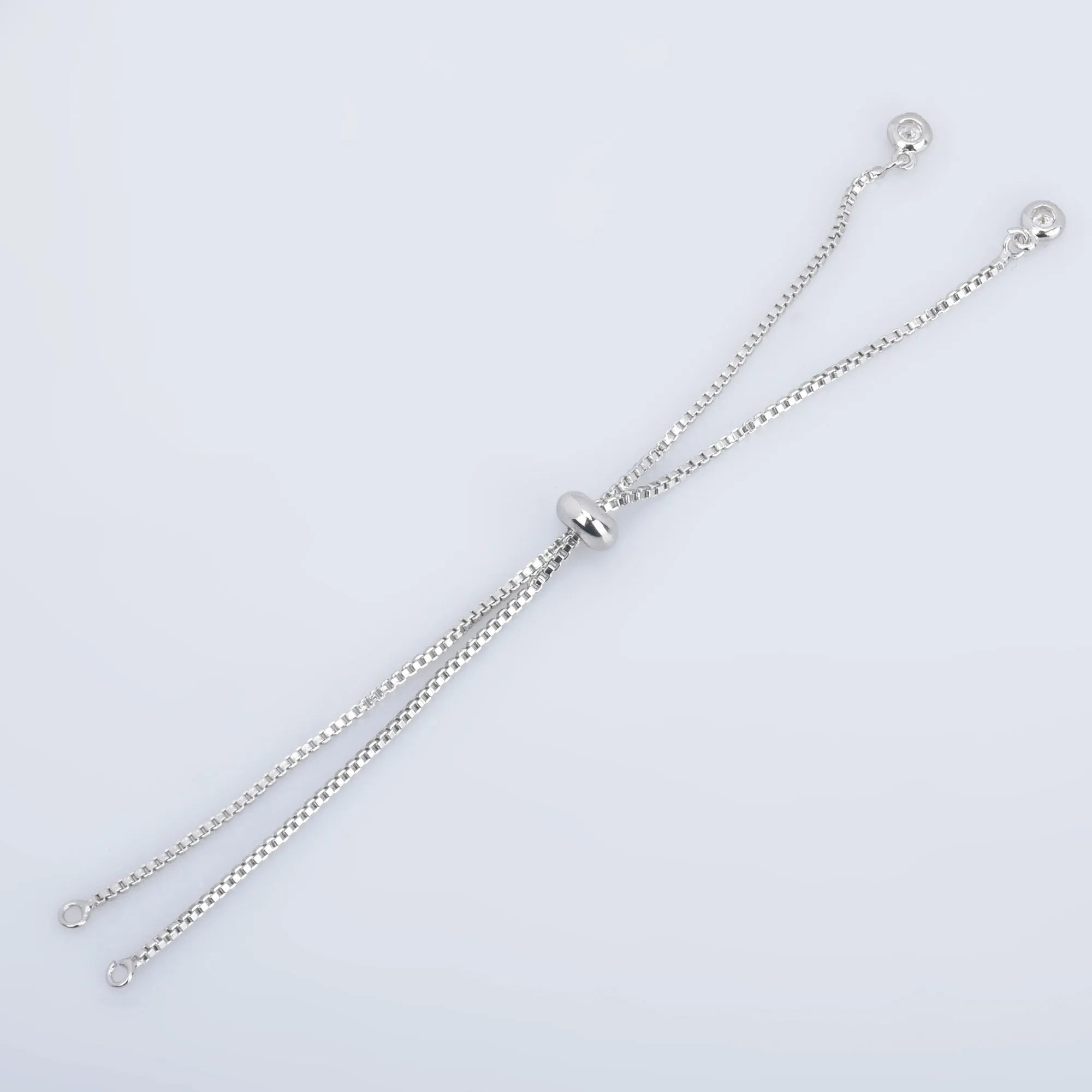 Brass Half finished Adjustable Chain Bracelet Sliding Bracelet chain with Rubber Stopper Beads Expandable Bracelet 1pcs 102850