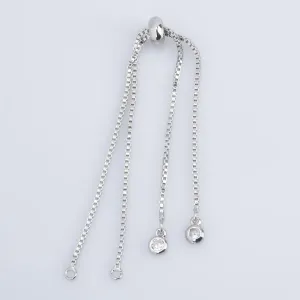Brass Half finished Adjustable Chain Bracelet Sliding Bracelet chain with Rubber Stopper Beads Expandable Bracelet 1pcs 102850
