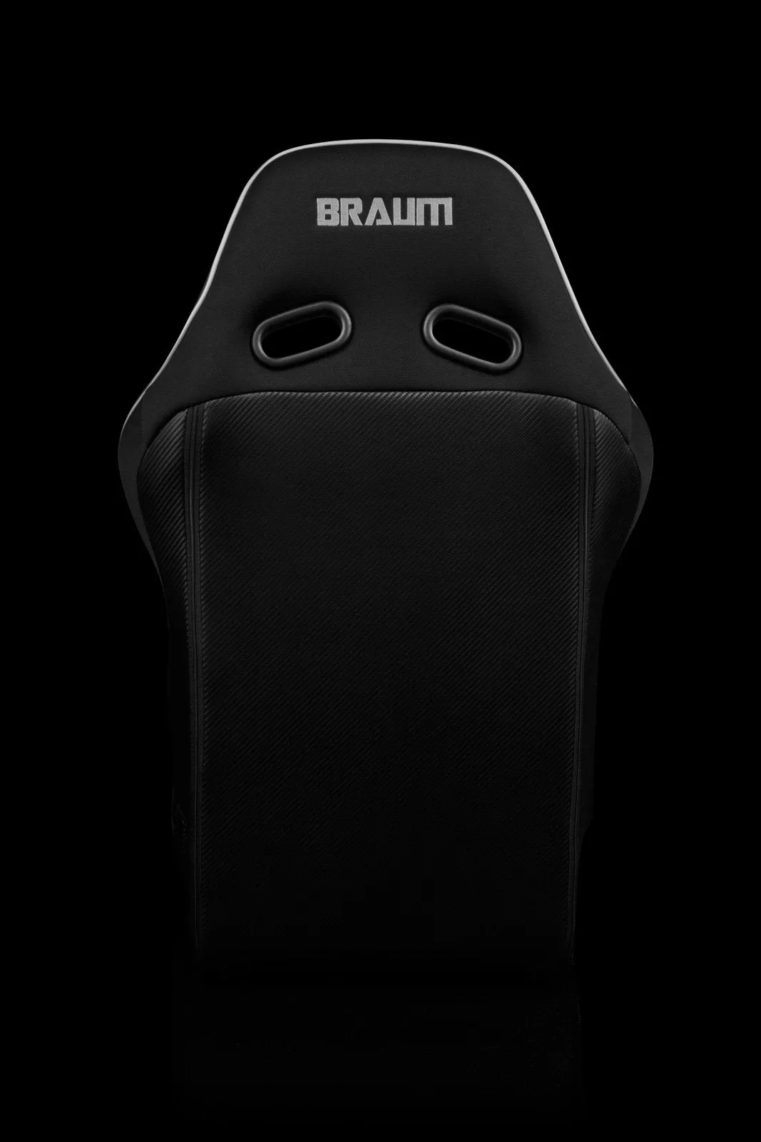 Braum Falcon X Series FIA Approved Fixed Back Racing Seat / Black Polo Cloth / White Stitching / White Piping