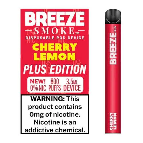 Breeze Plus Zero Nicotine Disposable Vape 800 Puffs - 6 Pack