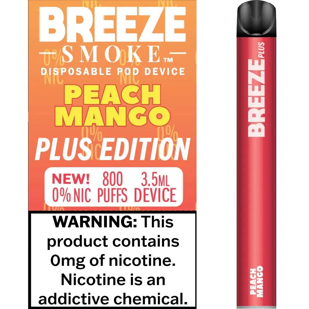 Breeze Plus Zero Nicotine Disposable Vape 800 Puffs - 6 Pack