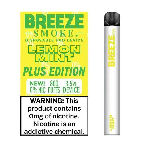 Breeze Plus Zero Nicotine Disposable Vape 800 Puffs - 6 Pack