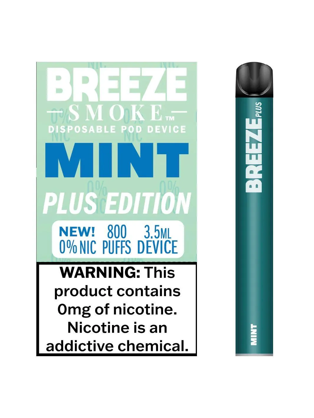 Breeze Plus Zero Nicotine Disposable Vape 800 Puffs - 6 Pack
