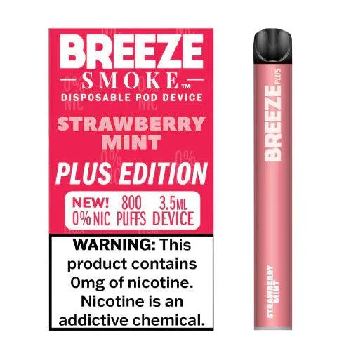 Breeze Plus Zero Nicotine Disposable Vape 800 Puffs - 6 Pack