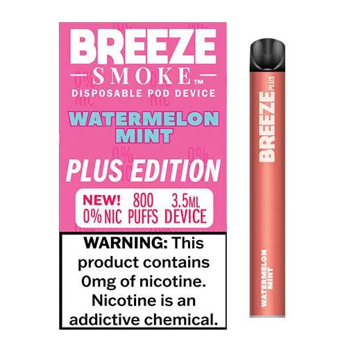 Breeze Plus Zero Nicotine Disposable Vape 800 Puffs - 6 Pack