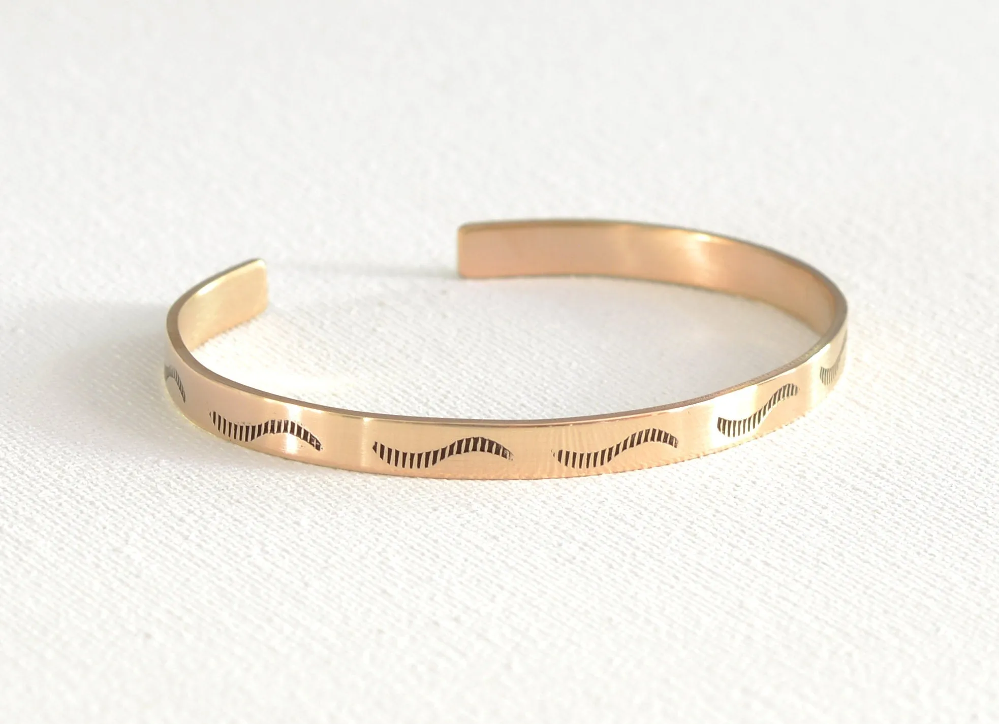 Bronze cuff bracelet for the bronze anniversary