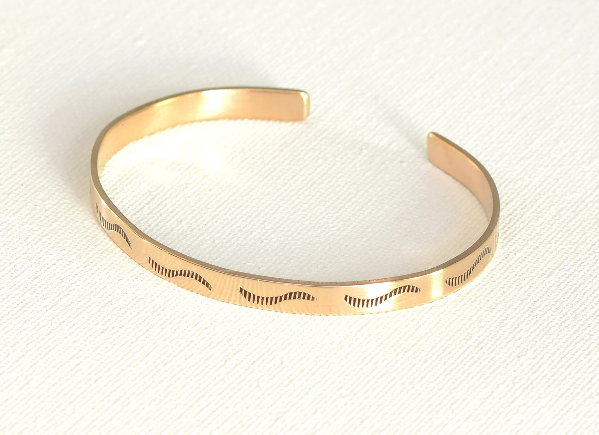 Bronze cuff bracelet for the bronze anniversary