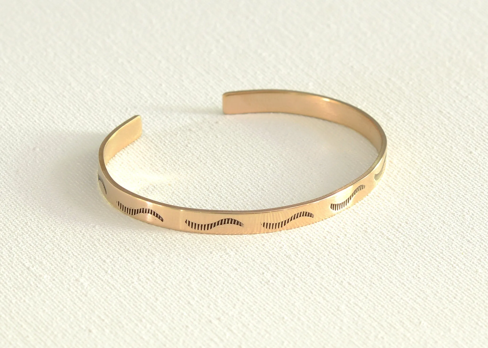 Bronze cuff bracelet for the bronze anniversary