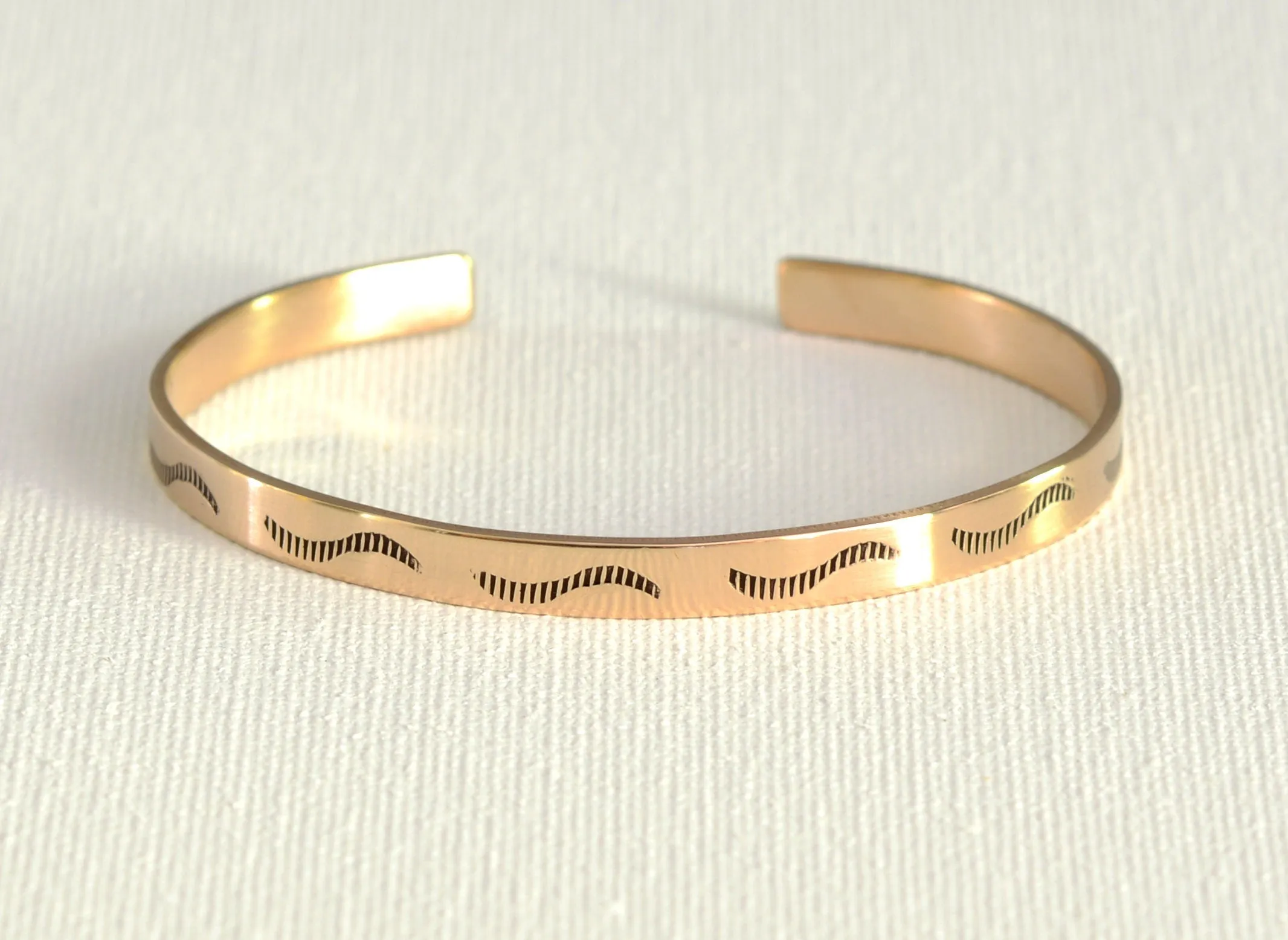 Bronze cuff bracelet for the bronze anniversary