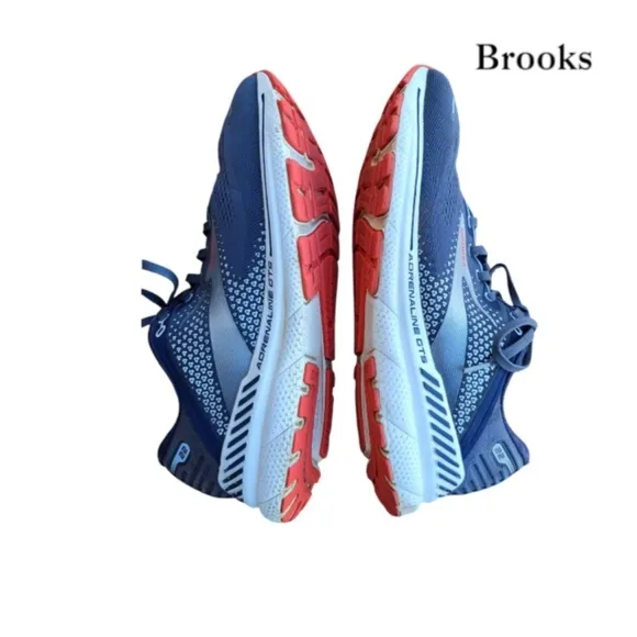 Brooks Adrenaline GTS 22 Gray Blue Athletic Tennis Shoe Running Jog Walk Men 12