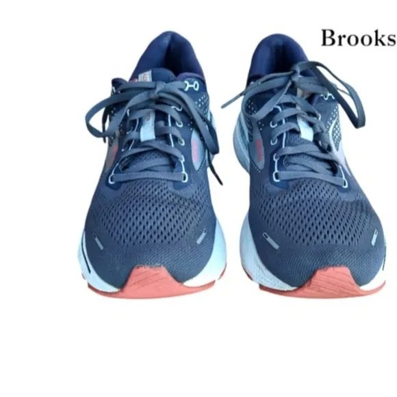 Brooks Adrenaline GTS 22 Gray Blue Athletic Tennis Shoe Running Jog Walk Men 12
