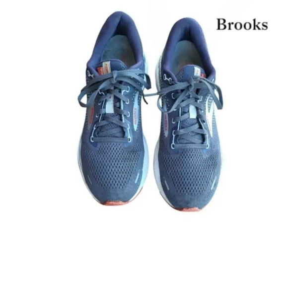 Brooks Adrenaline GTS 22 Gray Blue Athletic Tennis Shoe Running Jog Walk Men 12