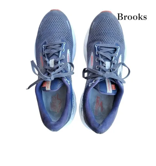 Brooks Adrenaline GTS 22 Gray Blue Athletic Tennis Shoe Running Jog Walk Men 12