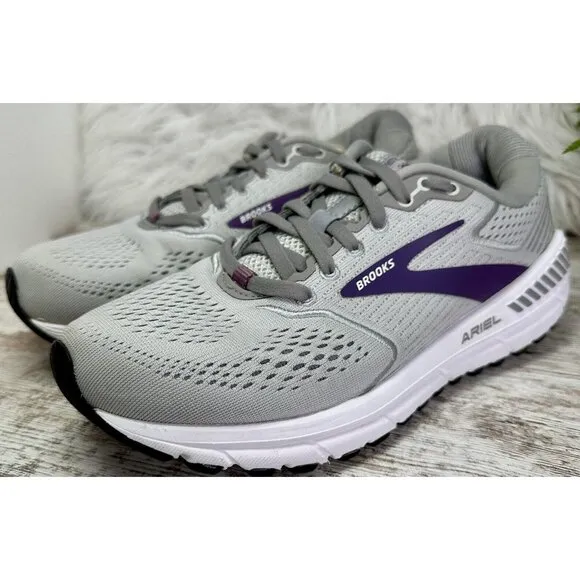 Brooks Ariel 20 Running Shoes 1203151B009 Women’s Size 8 B Oyster/Alloy/Grape